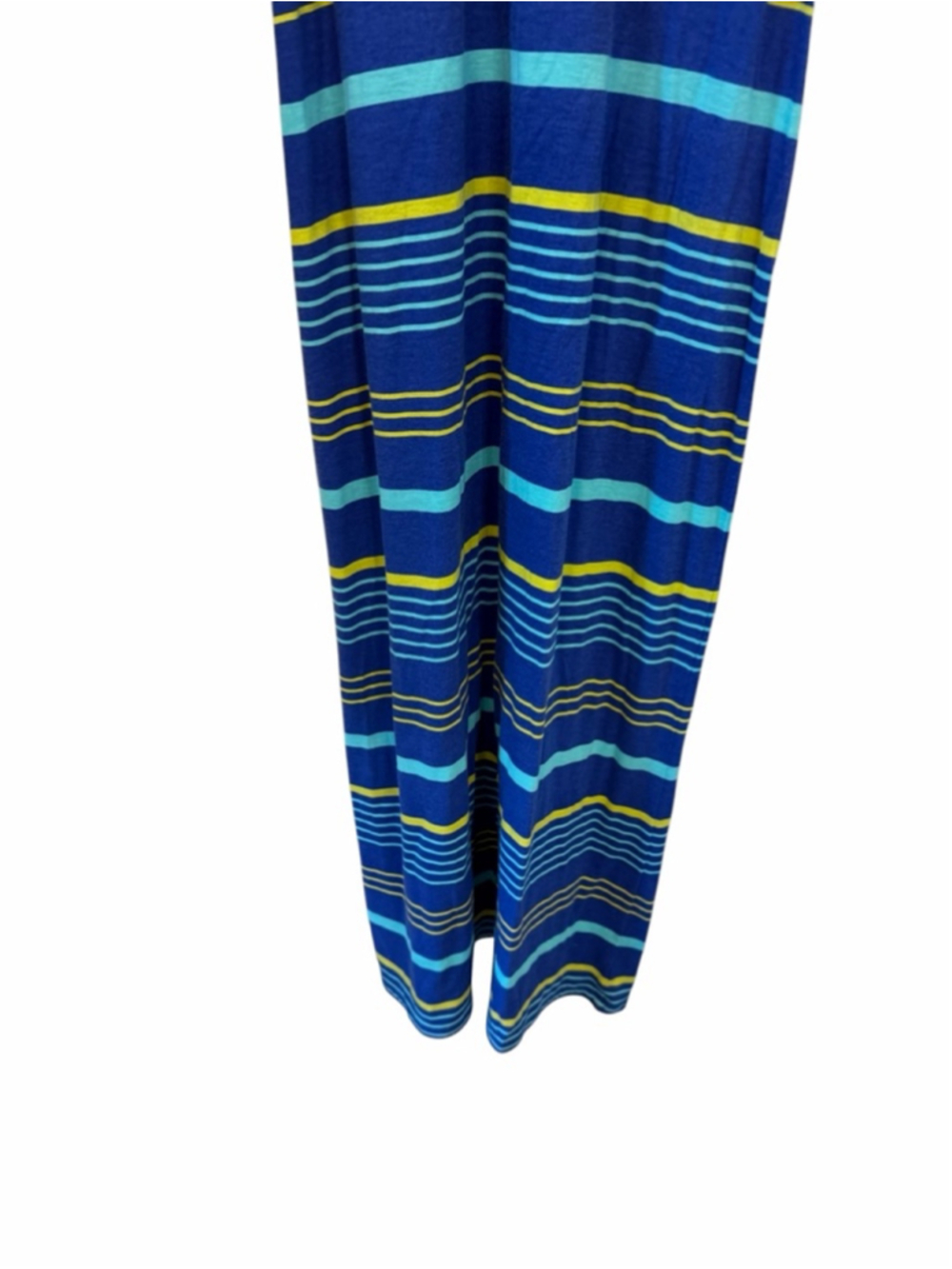 Roxy Blue Striped Racerback Maxi Dress Medium Beach Casual Summer Pocket - Picture 4 of 10